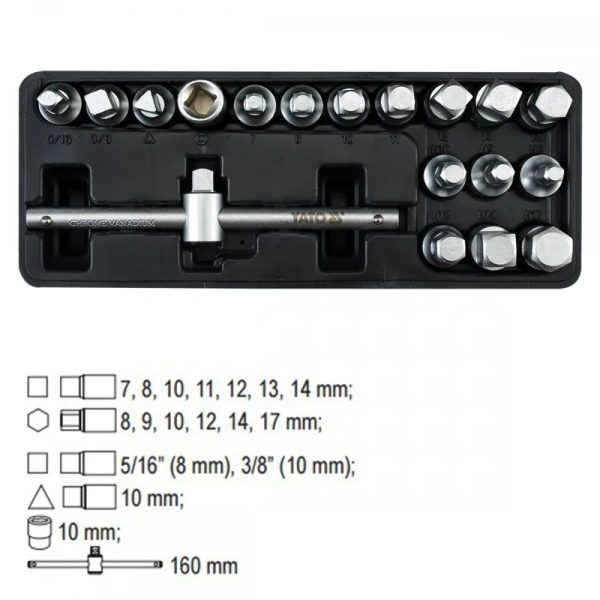 Set extractores de tapon de aceite 18pcs - yato - Imagen 2
