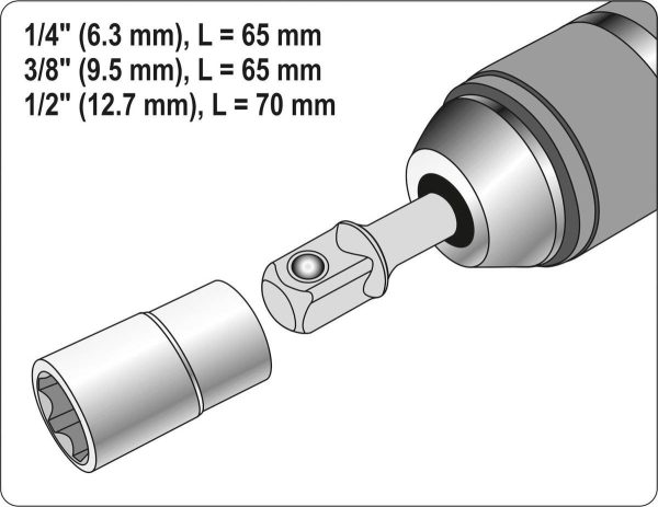 Adaptador de enchufe 3pcs hex 1-4, 3-8, 1-2 - yato