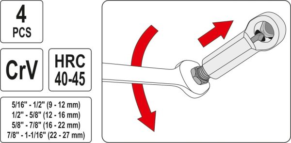 Set de tajaderas para tuercas 4 pcs - yato - Imagen 3