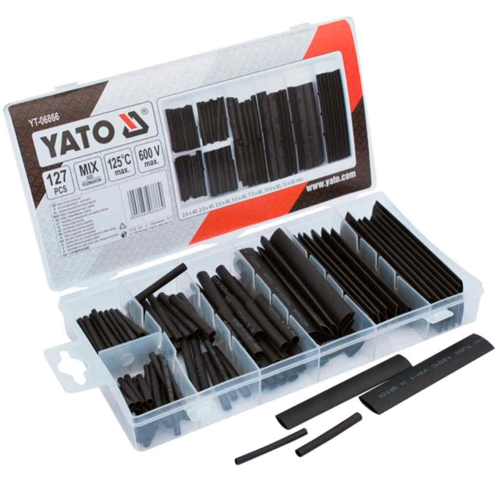 Set tubos goma aislante electrico 127 pcs - yato
