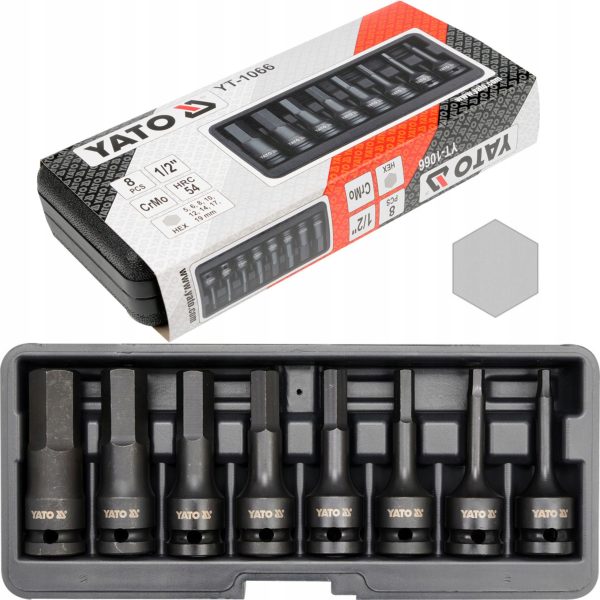 Set dados de impacto hex 1-2Pulgadas  8pcs - yato