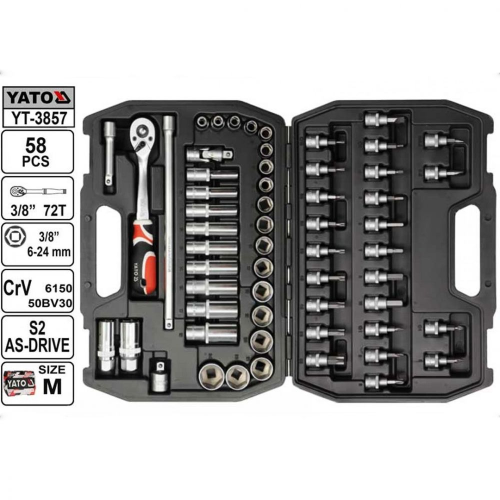 Set dados 3/8" 58pcs - Yato - Imagen 4