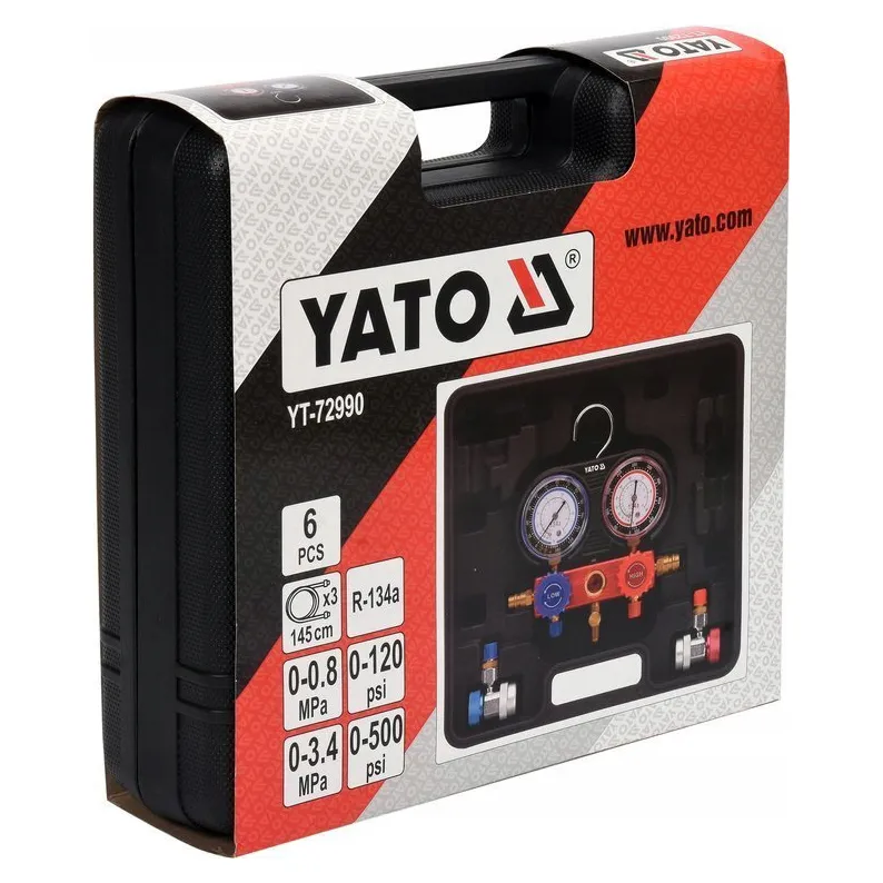 Kit Manómetro / Conjunto Medidor de Gases para Aire Acondicionado (6 piezas) - Imagen 2