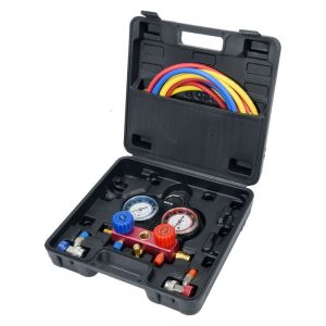 Kit Manómetro / Conjunto Medidor de Gases para Aire Acondicionado (6 piezas)