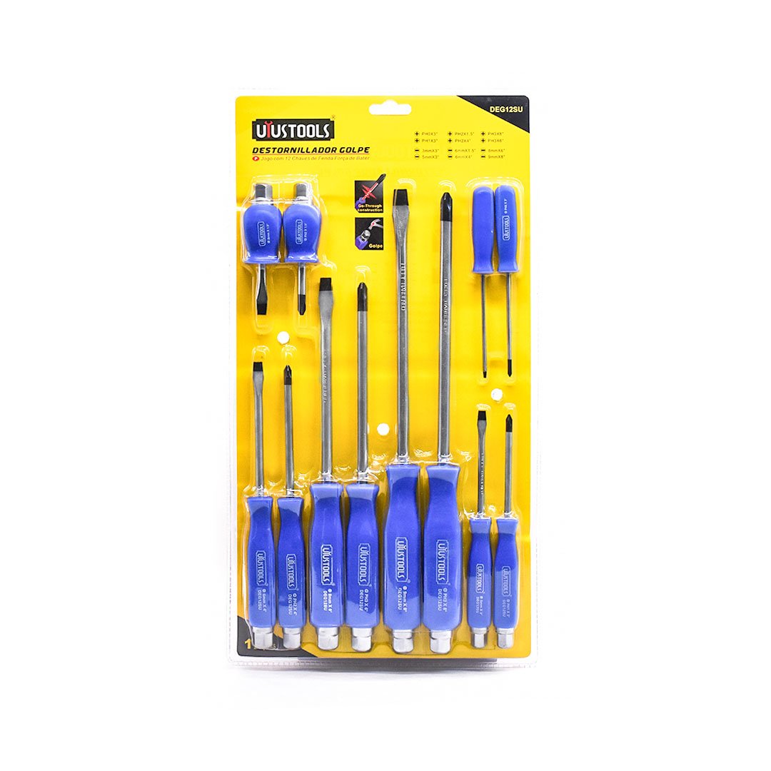 Juego Destornillador Golpe 12 Pcs Blu