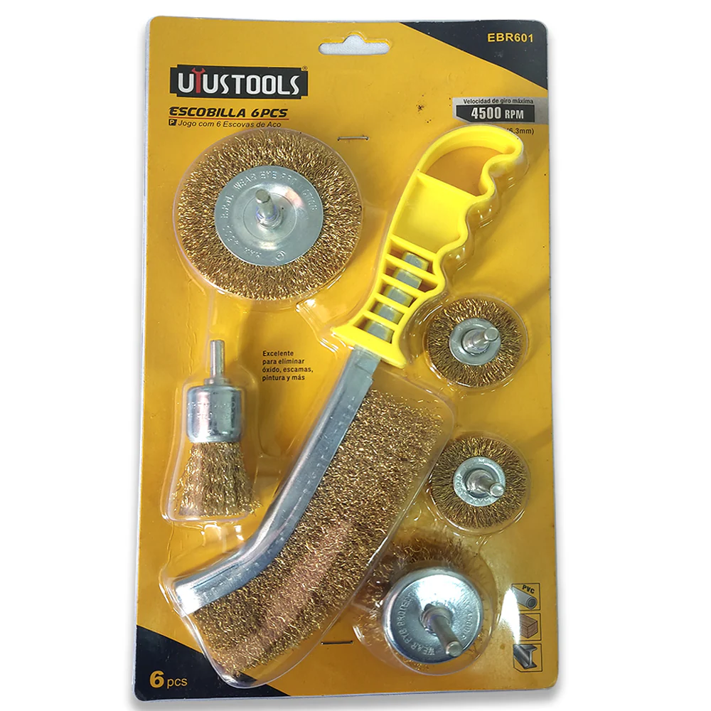 Juego Escobillas Ondulada 6 Pcs