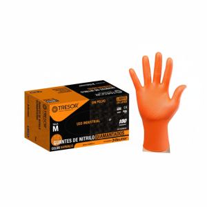 Guante Nitrilo Naranjo M 100 UNI